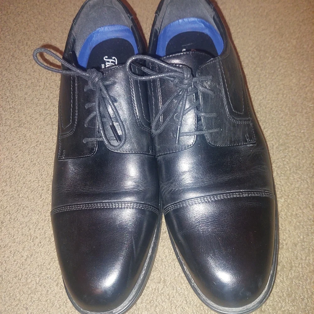 Florsheim Men Black Leather Oxford Shoes Timeless Design, Great Condition